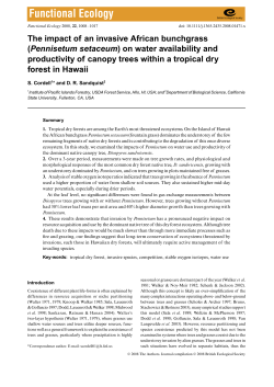 The impact of an invasive African bunchgrass (Pennisetum