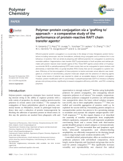Polymer-protein conjugation via a `grafting to`