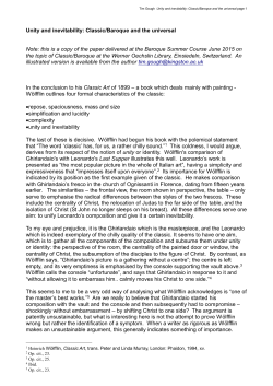 Unity and inevitability: Classic/Baroque and the universal Note: this