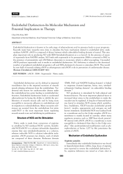 Endothelial Dysfunction-Its Molecular Mechanism and Potential