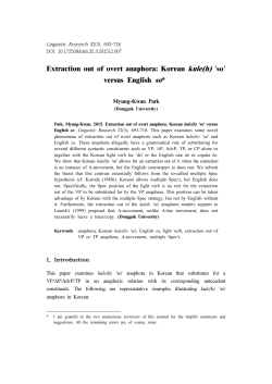Extraction out of overt anaphora: Korean kule(h) `so` versus