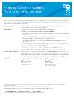 Outgoing Partial Asset/Gifting Transfer Authorization