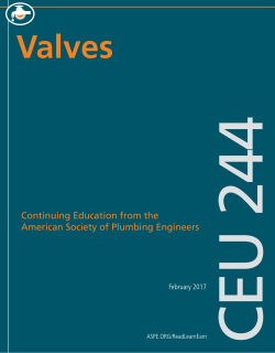 Valves - American Society of Plumbing Engineers
