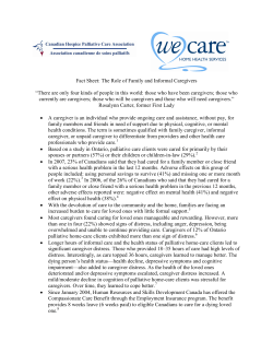 Fact Sheet: The Role of Family and Informal Caregivers
