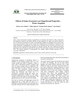 Effects of Some Sweeteners on Gingerbread Properties