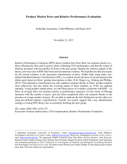 Product Market Peers and Relative Performance Evaluation