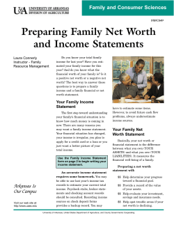 Preparing Family Net Worth and Income Statements