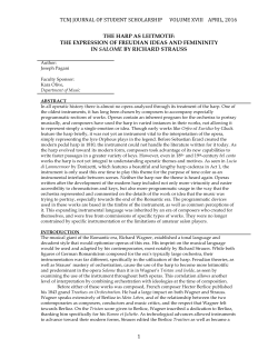 The Harp as Leitmotif - Journal of Student Scholarhip