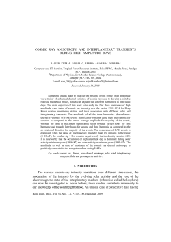 COSMIC RAY ANISOTROPY AND INTERPLANETARY