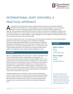 international joint ventures, a practical approach