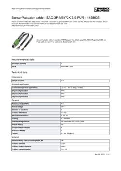 Sensor/Actuator cable - SAC-3P-M8Y/2X 3,0-PUR