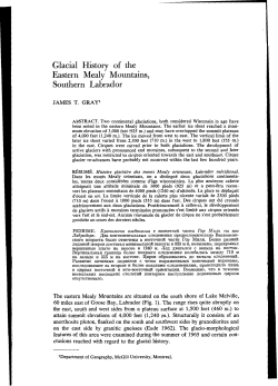 Glacial History of the Eastern Mealy Mountains, Southern Labrador
