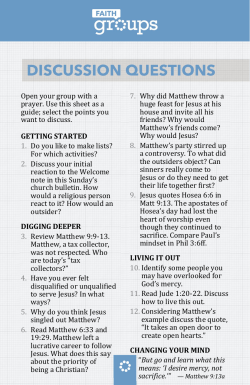 select the points you want to discuss. GETTING STARTED 1. Do you