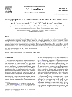 Mixing properties of a shallow basin due to wind