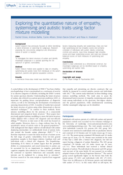 Exploring the quantitative nature of empathy, systemising and
