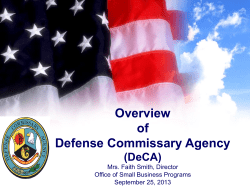 Overview of Defense Commissary Agency