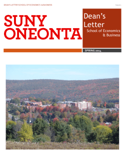 Dean`s Letter - SUNY Oneonta