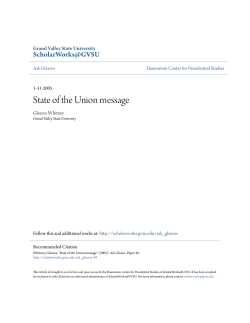 State of the Union message - ScholarWorks@GVSU