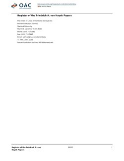 Friedrich A. von Hayek papers,