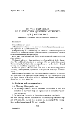 on the principles of elementary quantum mechanics