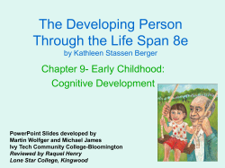 ALH1002 Chapter 9 Early Childhood Cognitive Development