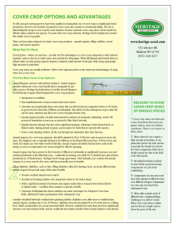 cover crop options and advantages