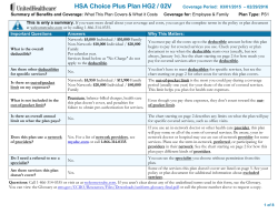 Summary of Benefits and Coverage Information