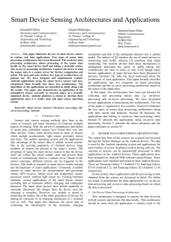 Smart Device Sensing Architectures and Applications