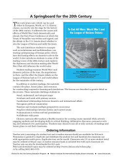 A Springboard for the 20th Century