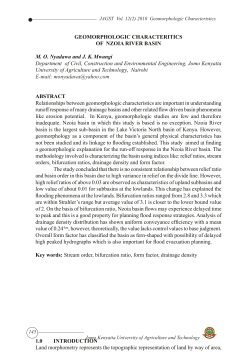 GEOMORPHOLOGIC CHARACTERITICS OF NZOIA RIVER BASIN