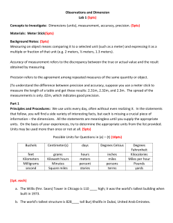 Lab 1 - Observations and Dimensions
