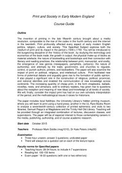 Print and Society in Early Modern England