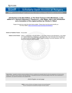 Introduction to the New Edition, in The Great Treasure of the