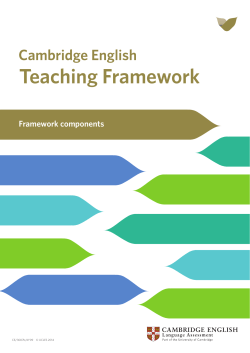 Teaching Framework - Cambridge English