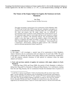 The Nature of the Empty Subject in Gapless Bei Sentences