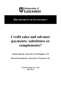 Credit sales and advance payments: substitutes or complements?