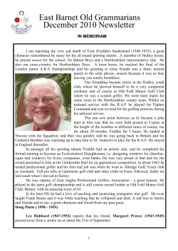 East Barnet Old Grammarians December 2010 Newsletter