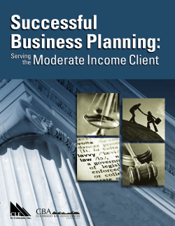 Successful Business Planning: Representing the Moderate Income