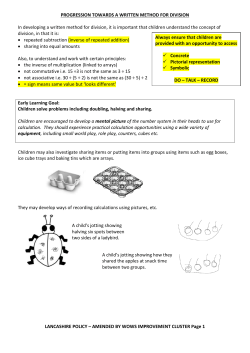 Calculations Policy Division - Marus Bridge Primary School