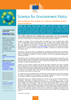 Persuading the public to reduce bottled water consumption