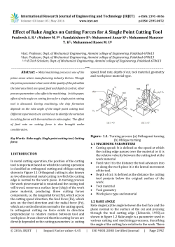 Effect of Rake Angles on Cutting Forces for A Single Point