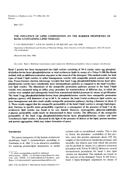 241 Elsevier BBA 72277 THE INFLUENCE OF LIPID COMPOSITION