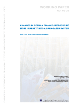 Changes in German Finance: Introducing More "Market" - unu