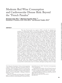 Moderate Red Wine Consumption and Cardiovascular Disease Risk