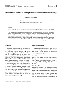 Efficient use of the velocity gradients tensor in flow modelling