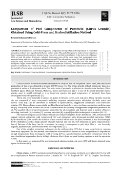 Comparison of Peel Components of Pummelo