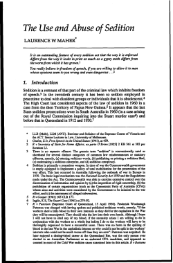 The Use and Abuse of Sedition