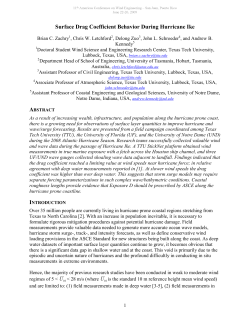 Surface Drag Coefficient Behavior During Hurricane Ike