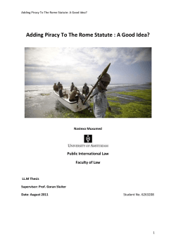 An International Tribunal for Piracy : A Good Idea