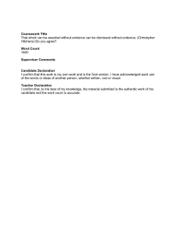 Coursework Title That which can be asserted without